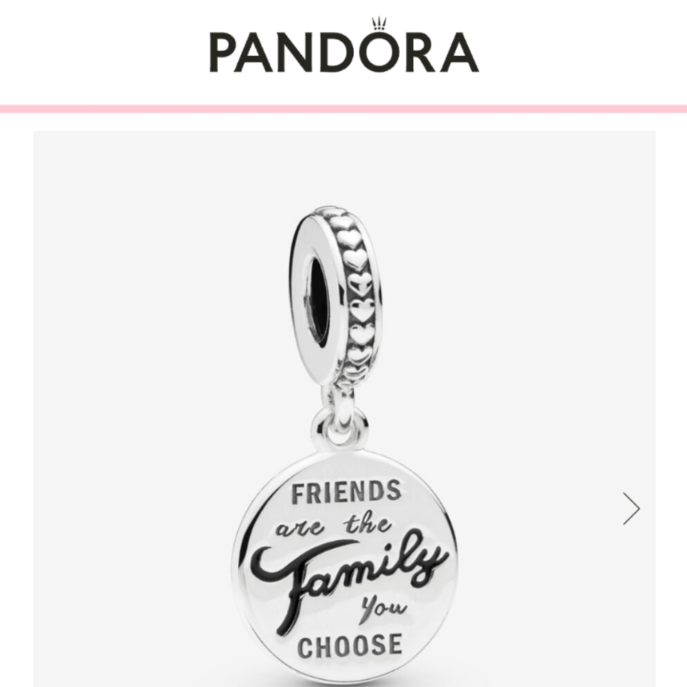ʕ·ᴥ·ʔAuthentic Pandora Friends Are Family Dangle Charm #798124EN16